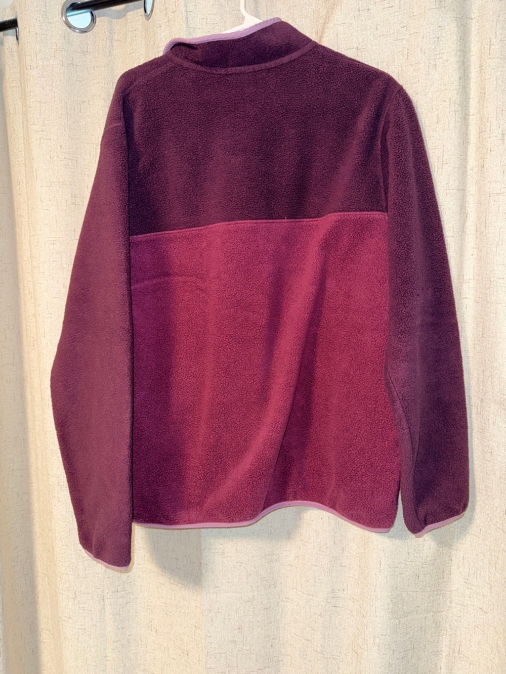 Patagonia Women’s Two-Tone Burgundy and Pink Fleece Snap-Up Pullover - Picture 3 of 5